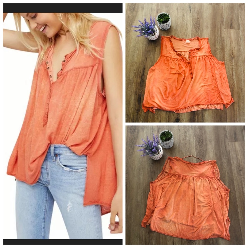 We the Free People Hudson Sleeveless HenleyTankTop